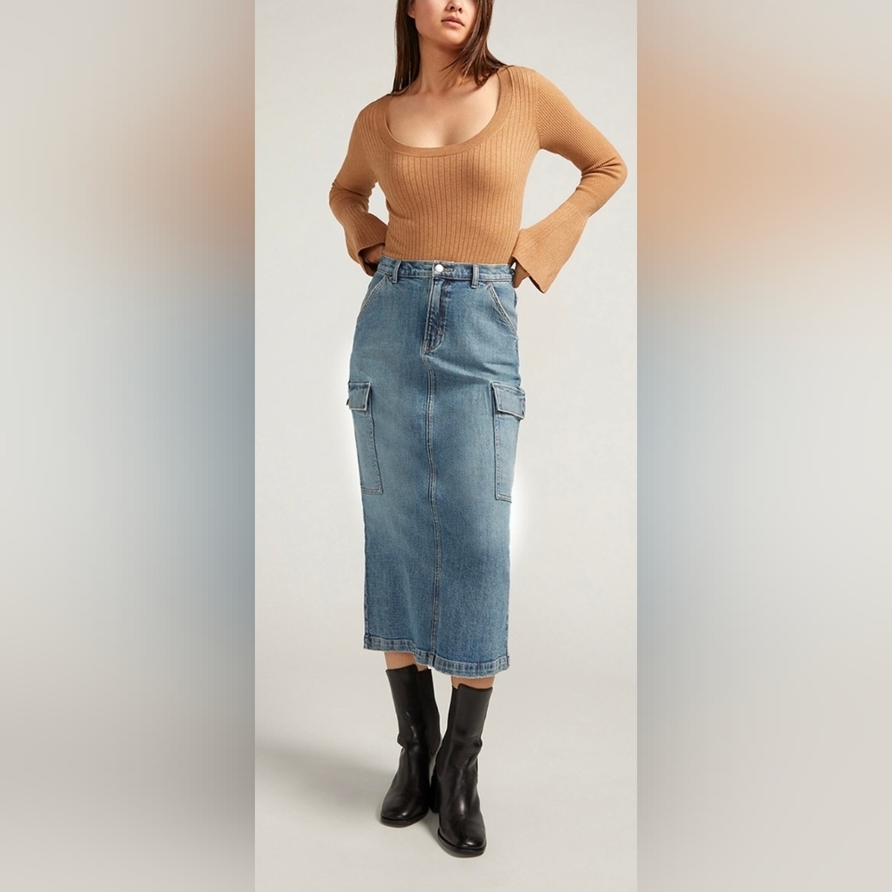 Classic Blue Denim Skirt